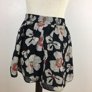 Gap floral print linen skirt size small a line